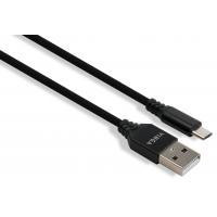 Дата кабель USB 2.0 AM to Micro 5P nylon 1m black Vinga (VCPDCMBN21BK) Киев - изображение 1