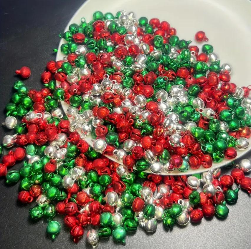 Різдвяні дзвіночки металеві різнокольорові, Бубенець діаметр 7 мм, Набір 50 шт. Київ - фото 3