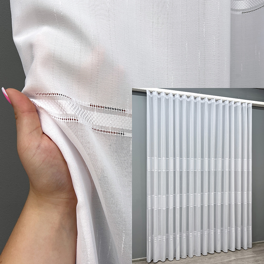 Тюль VR-Textil 2078т Мережка Льон Білий 400х270 см (42-1297) Київ - фото 1