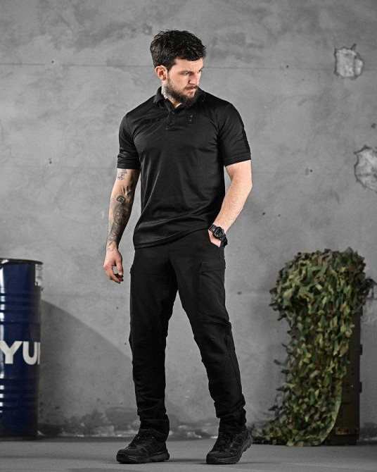 Летний тактический костюм soldier черный полиция ДЛ6404 Одесса - изображение 1