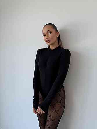 Женский теплый базовый боди на молнии джерси на флисе Черный, 42/44 Одесса