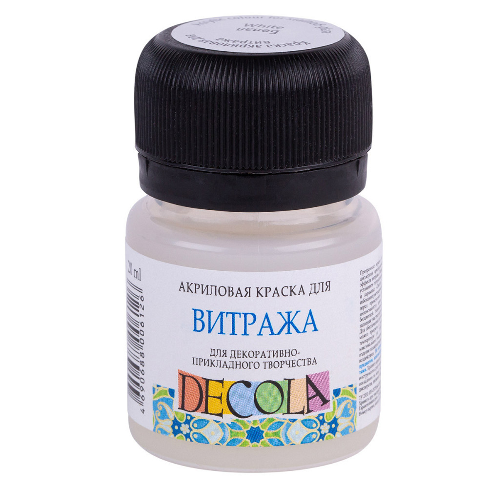 Фарба акрілова вітражна "3XK" "ДEKOЛA" 352019 безколірна, 20мл, шт Київ - фото 1