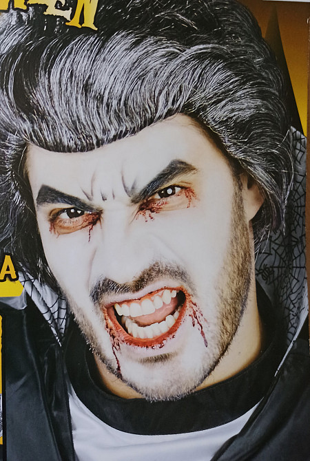 Перука на Хелловін чорне волосся з сивими пасмами оne size Київ - фото 3