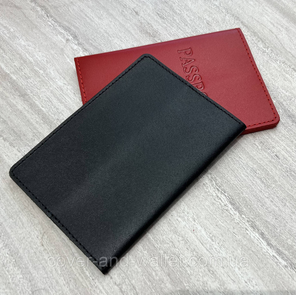Стильная кожаная обложка на паспорт черного цвета ST Leather Киев - изображение 3