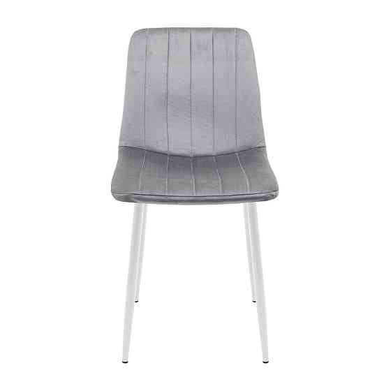 Стілець крісло м'який FuryDesign Malcolm 57 білі ніжки Сірий Київ