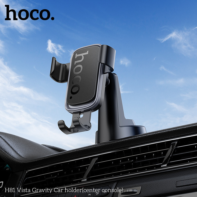 Автотримач для телефона HOCO H81 Vista Gravity Car holder (center console) Black Metal Gray Одеса - фото 8