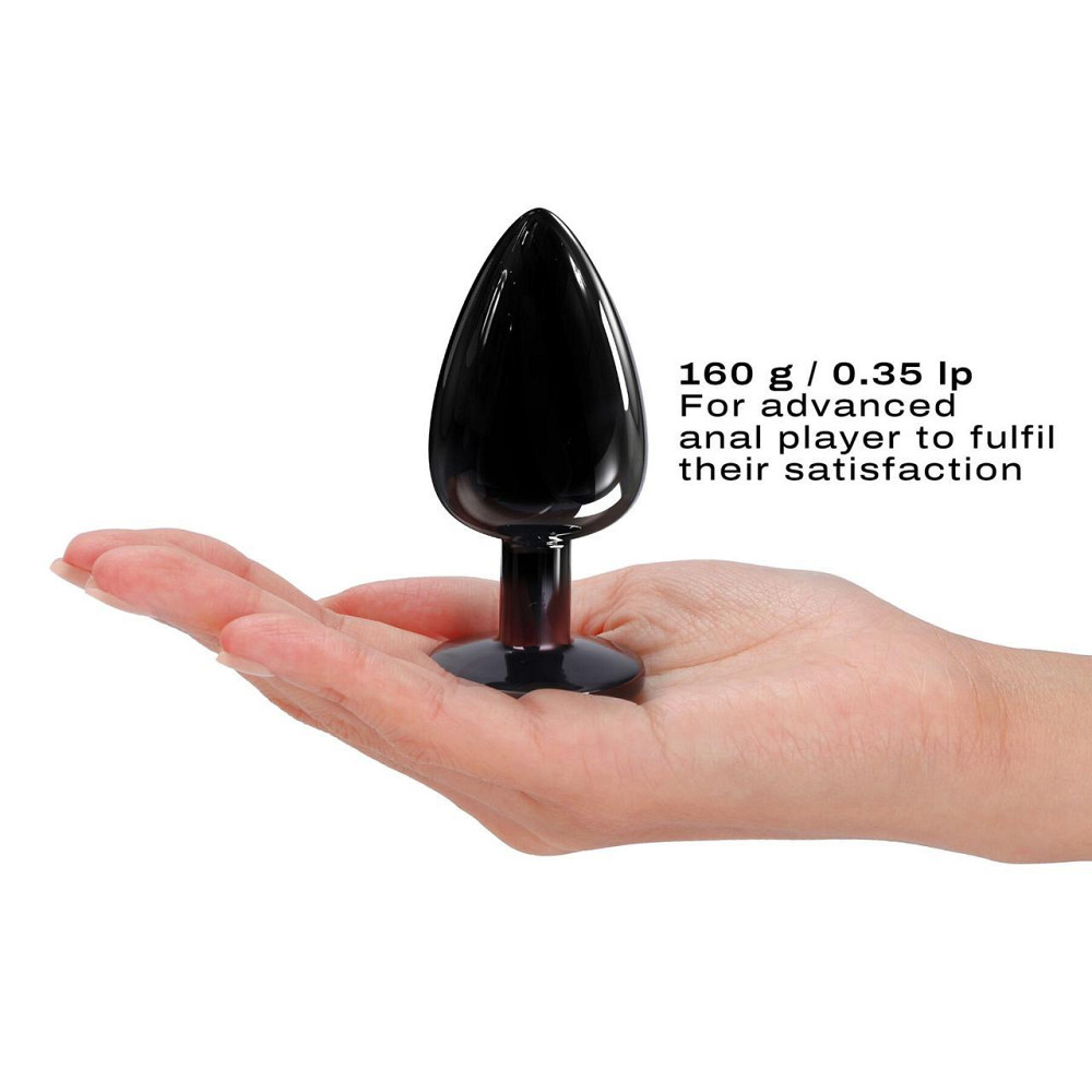 Металлическая анальная пробка с кристаллом Dorcel Diamond Plug Black L Sex Aura Киев - изображение 3