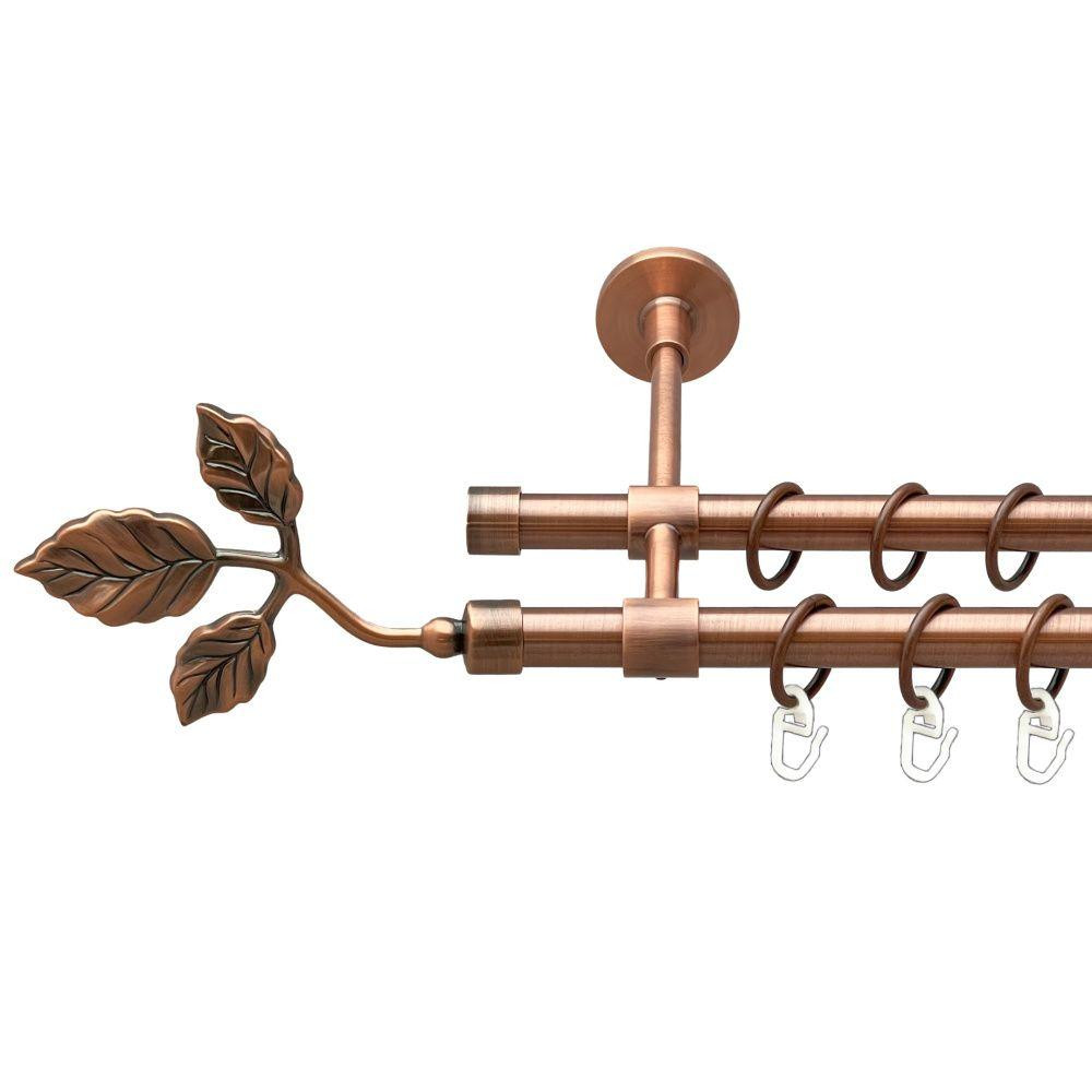 Карниз Orvit Тоскана металевий дворядний закритий гладка труба кільце металеве Мідь 16\16 мм 300 см (00-00019991) Львів - фото 1