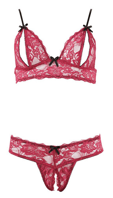 Червоний мереживний комплект білизни Bra Set L Sex Aura Київ - фото 6