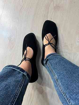 Балетки женские Meideli 0109-10 Mary Jane со шнурком натуральная замша черные, 38, 24,5 см Киев