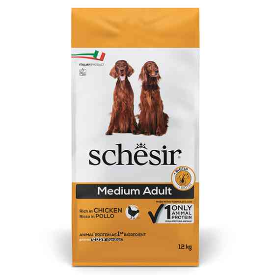 Schesir Dog Medium Adult Chicken ШЕЗІР ДОРОСЛИЙ СЕРЕДНІХ КУРКА сухий монопротеїновий корм для собак середніх порід Київ