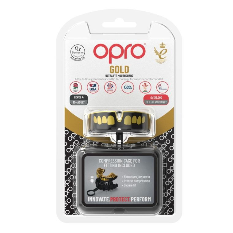 Капа OPRO Gold доросла (вік 11+)  Grillz Black/Gold (art.102504012) Луцк - изображение 4