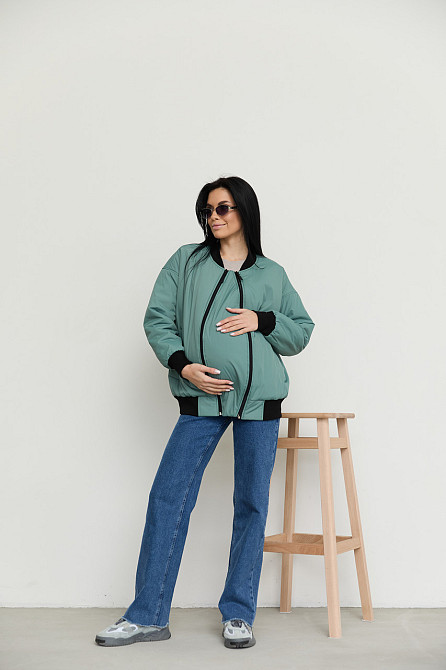 Бомбер для вагітних демісезонний Knoxville розмір XXL-3XL Lullababe Оливковий Кривий Ріг - фото 4
