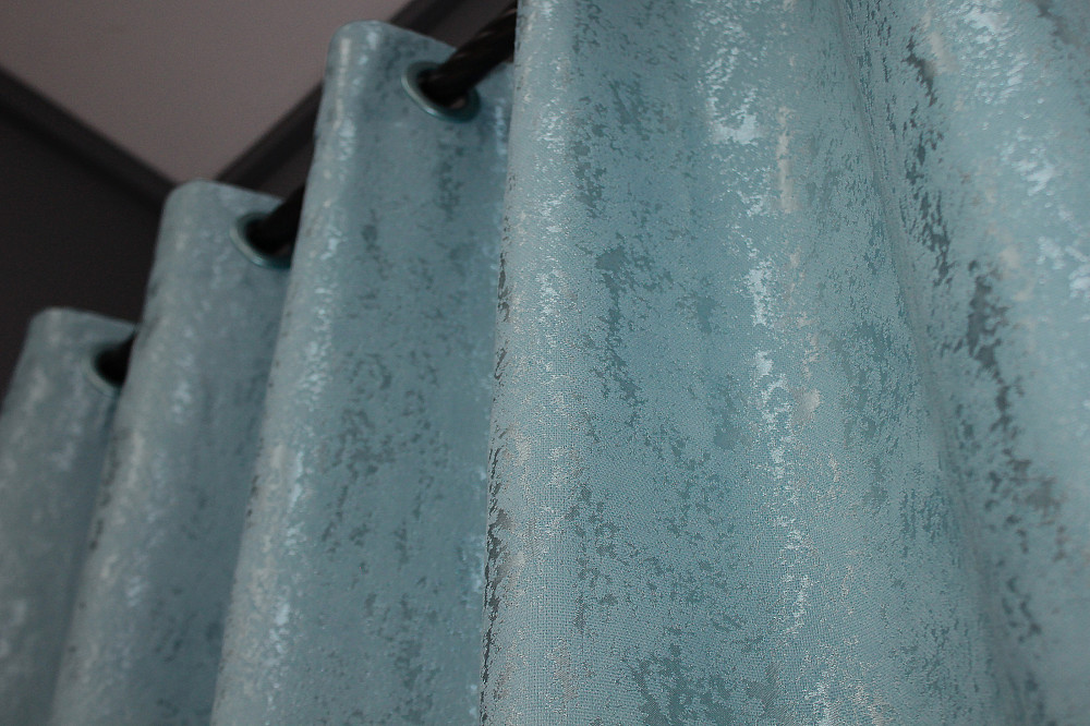 Комплект штор на люверсах VR-Textil Лен мрамор Pavliani № 1371ш 150х250 см 2 шт Темно-голубой (37-0052) Киев - изображение 8