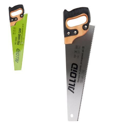 Ножівка по дереву 400мм, гартований зуб 3D, дерев'яна ручка Alloid Одеса - фото 1