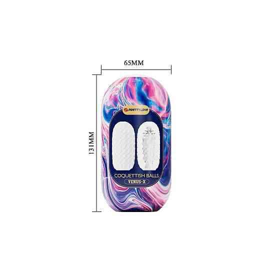 Мастурбатор хай-тек Venus-X Egg VIOLET двусторонний рельеф, белый, фиолетовый, 13.1 х 6.5. см Sex Aura Киев