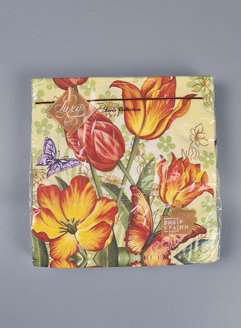 Серветки паперові (ЗЗХЗЗ, 18 шт.)"Оболісний аромат тюльпанів" Luxy (1 пачка) Харків - фото 1