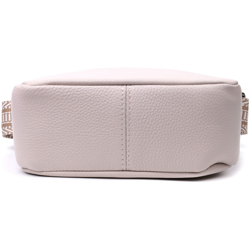 Жіноча сумка на одне відділення з натуральної шкіри Vintage 22602 Біла Київ - фото 6