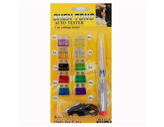 Электрический тестер напряжения автомобиля  12V с предохранителями 65384 Днепр - изображение 1