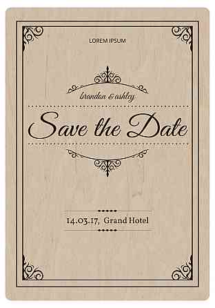 Приглашение на свадьбу из дерева EKOSTAR Киев