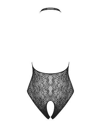Бодистокинг с эффектом шнуровки Obsessive B113 teddy S/M/L открытая спина, халтер, с доступом Sex Aura Киев