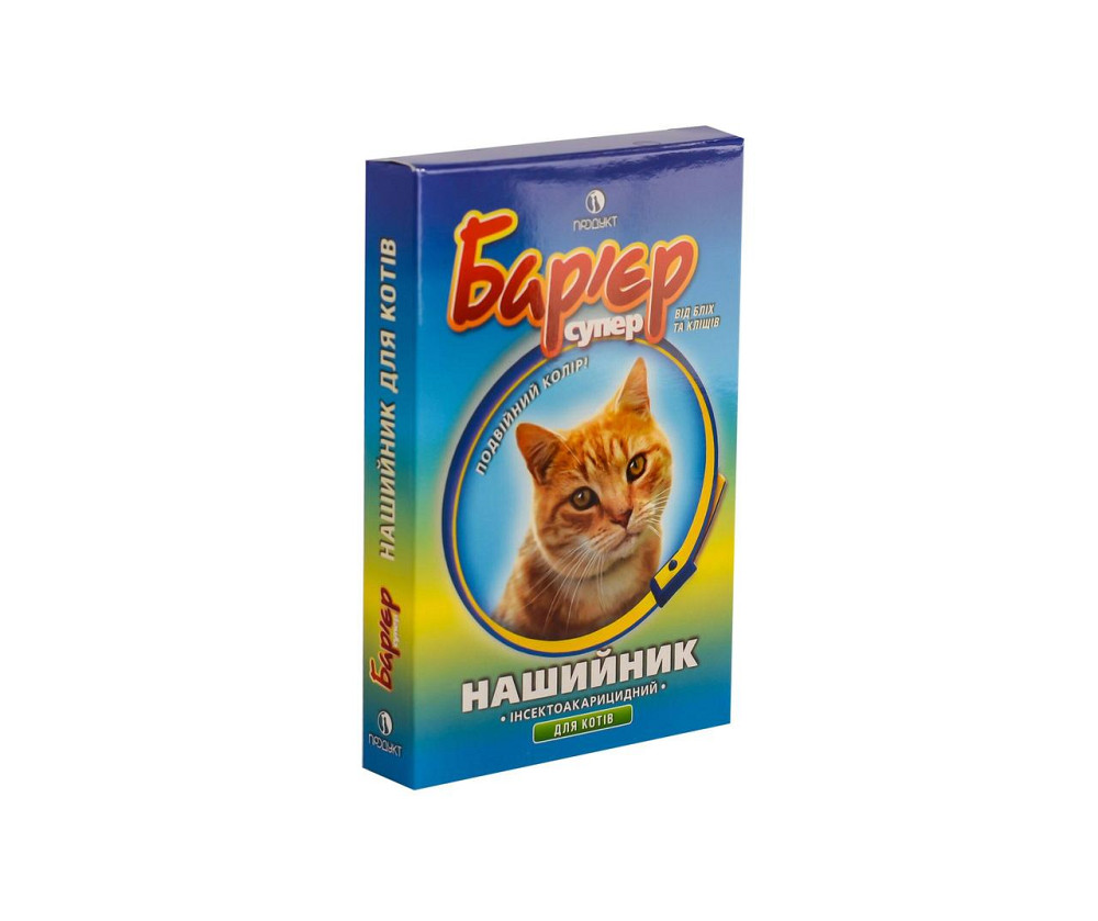 Ошейник инсектоакарицидный Барьер супер для котов голубой 35 см Продукт Киев - изображение 2