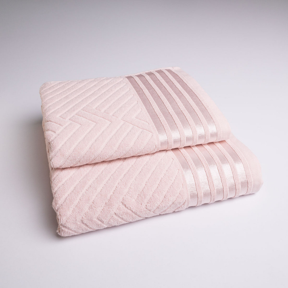 Комплект махровых полотенец SOFT 2шт GM Textile 50х90см, 70х140см 500г/м2 (Розовый) Сумы - изображение 1