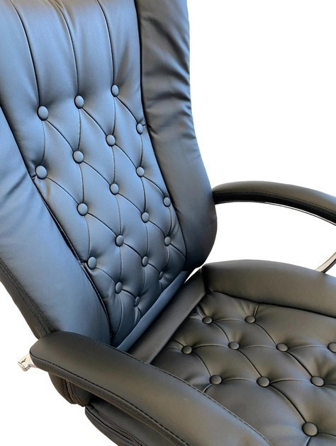 Офисное кресло руководителя Tehforward Cezar хром Anyfix Черный Киев - изображение 3