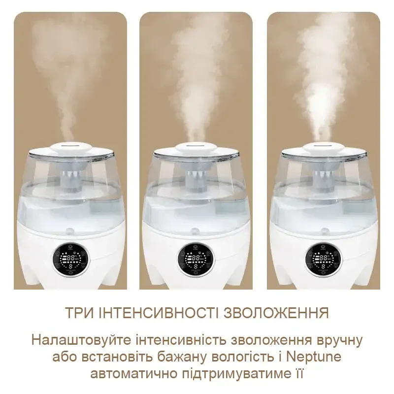 Бесшумный ультразвуковой мощный увлажнитель воздуха Doctor-101 Neptune на 4.5л с сенсорным дисплеем и пультом Днепр - изображение 4