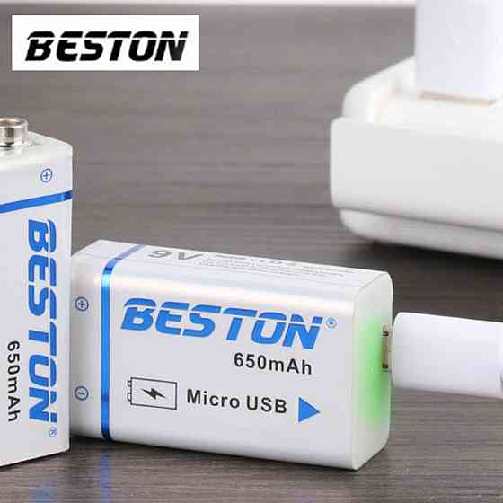 Акумулятор крона Beston 650mAh 9V Li-ion microUSB Київ
