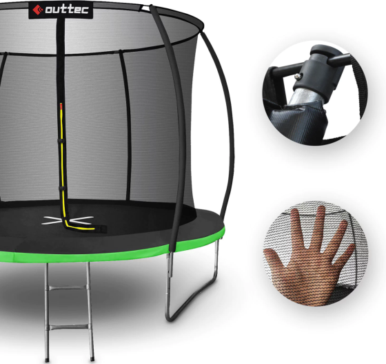 Батут OUTTEC Pumpkin з внутрішньою сіткою 12 футів 374 см чорно-зелений Київ