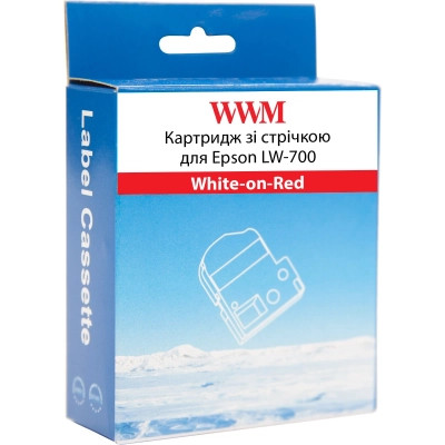Лента для принтера этикеток WWM для Epson LW-700 24mm х 8m White-on-Red (WWM-SD24R) Винница - изображение 2