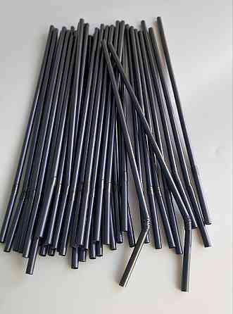 Трубочка d4.8-24см чорна з гофрою (200 шт) Харків