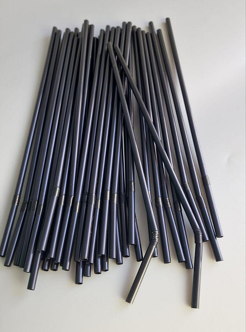 Трубочка d4.8-24см чорна з гофрою (200 шт) Харків - фото 1