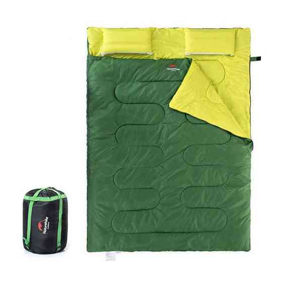 Спальник двомісний з подушками Naturehike DOUBLE SD15M030-J, (12°C), зелений Київ