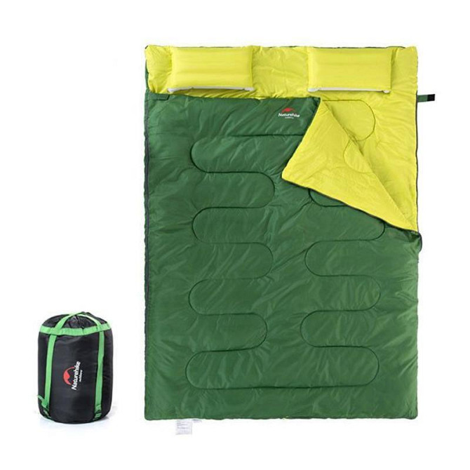 Спальник двомісний з подушками Naturehike DOUBLE SD15M030-J, (12°C), зелений Київ - фото 5
