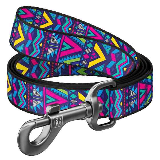 Повідець для собак нейлоновий WAUDOG Nylon, малюнок "Інді", Ш 15 мм, Дов 122 см Коломия