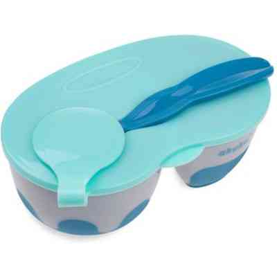 Набір дитячого посуду Akuku на 2 відділення з ложкою Сіро-блакитний (A0303) Вінниця