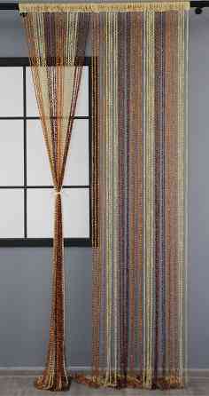 Штори-нитки спіраль з люрексом Світло-коричневий з бежево-коричневим 300х300см 1 шт (61-056) Київ