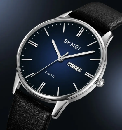 Часы мужские классические Skmei 2250 (Черный с серебристым корпусом) Винница