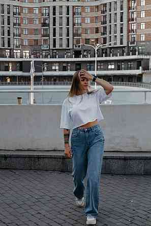 Футболка укорочена жіноча з широкими рукавами Білий 42/44 Харків