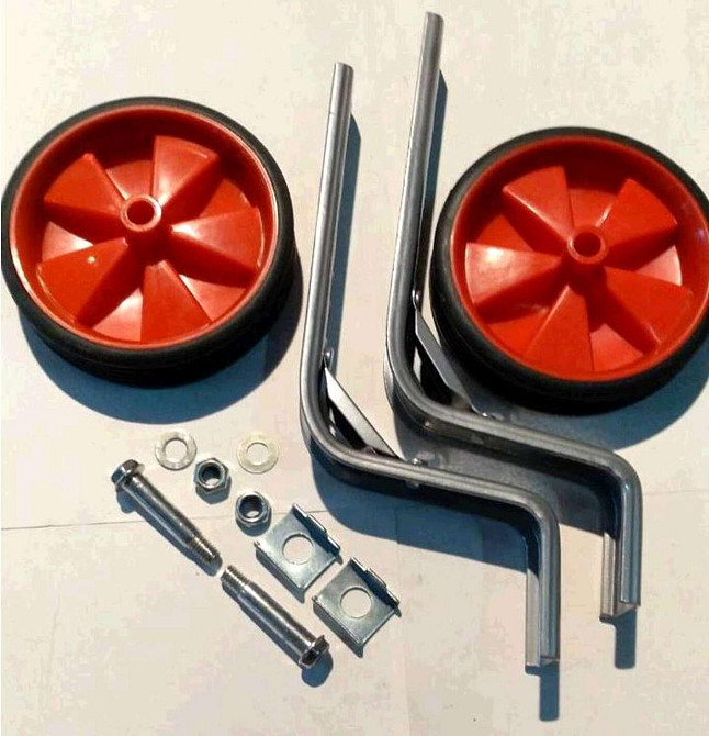 Колеса бічні опорні велосипеда (пластик) (12-20) (червоні) Мукачево - фото 1