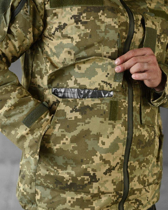 Тактическая куртка мужская пиксель бушлат теплая на подкладке держит тепло тела с капюшоном S Одесса - изображение 10