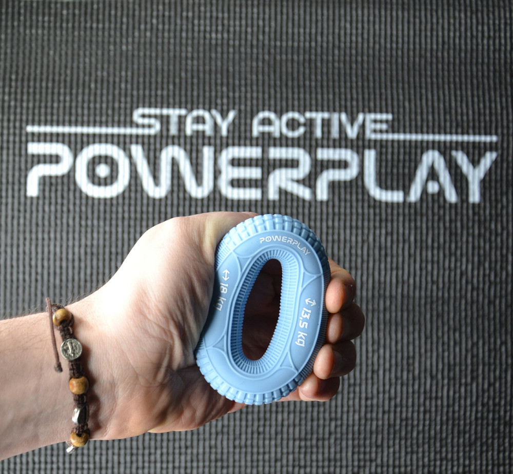 Еспандер кистьовий силіконовий PowerPlay PP-4330 Hand Grip Loops Light 13.5-18 кг. Блакитний Луцьк - фото 5