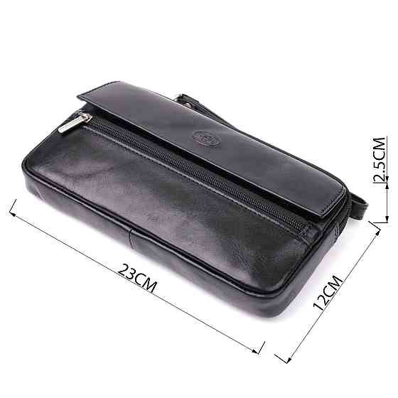 Місткий чоловічий клатч з гладкої натуральної шкіри Tony Perotti 20858_1 (9405 nero) Чорний Київ