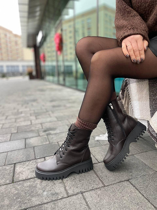 Edan Instruments Жіночі черевики EDAN шоколадні шкіра натуральна висота 16см (5701) Коломыя - изображение 6