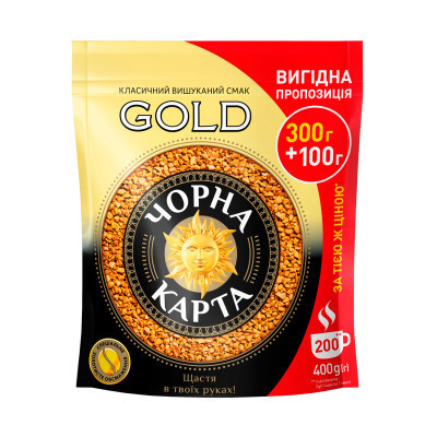 Кава Чорна карта розчинна 400г, пакет,&quot;Gold&quot; (ck.51051) Вінниця - фото 1