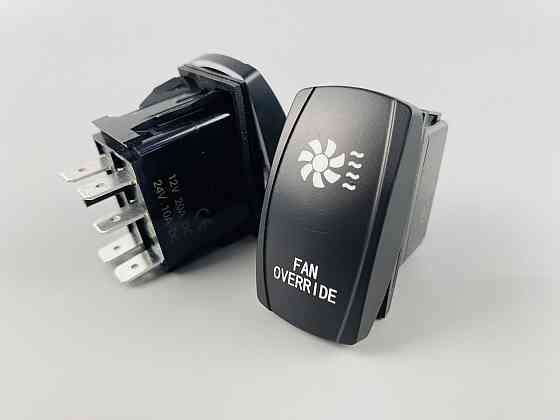 Лавіша вимикач ON-OFF, 4 ніжок, синя підсвітка, малюнок "додатковий вентилятор". Мукачево