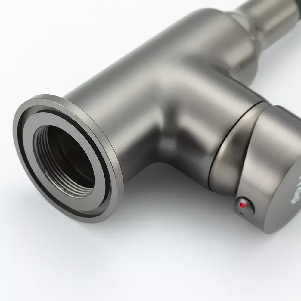 Смеситель для кухни с гибким изливом Frap F4044-9 2 режима, графит/черный Киев - изображение 4