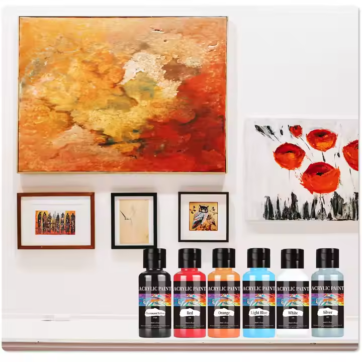 Набір художніх акрилових фарб, 24 кольори, для кераміки, дерева, скла, тканини для живопису та творчості Кам'янець-Подільський - фото 3